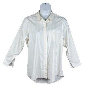 Athleta Urbanite 2.0 Womens XL Button Up Long Sleeve Tunic Top Blouse Minimalist